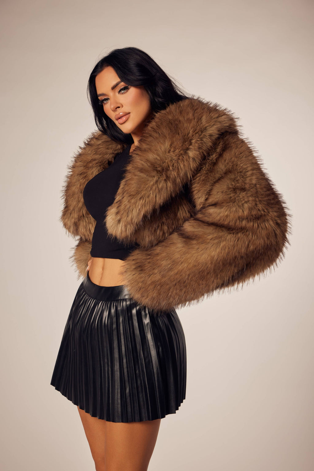 Luxe Fur Fall Cropped Jacket WFFS