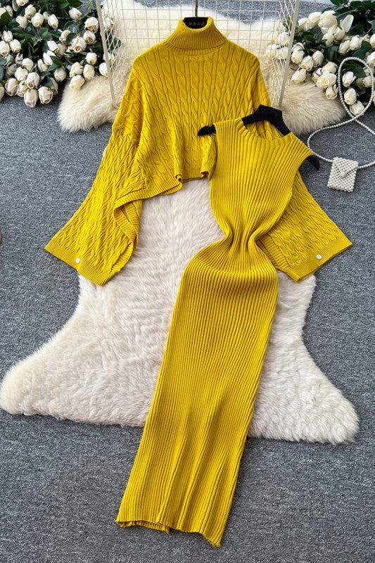 Chic Knit Sweater And Maxi Dress Set