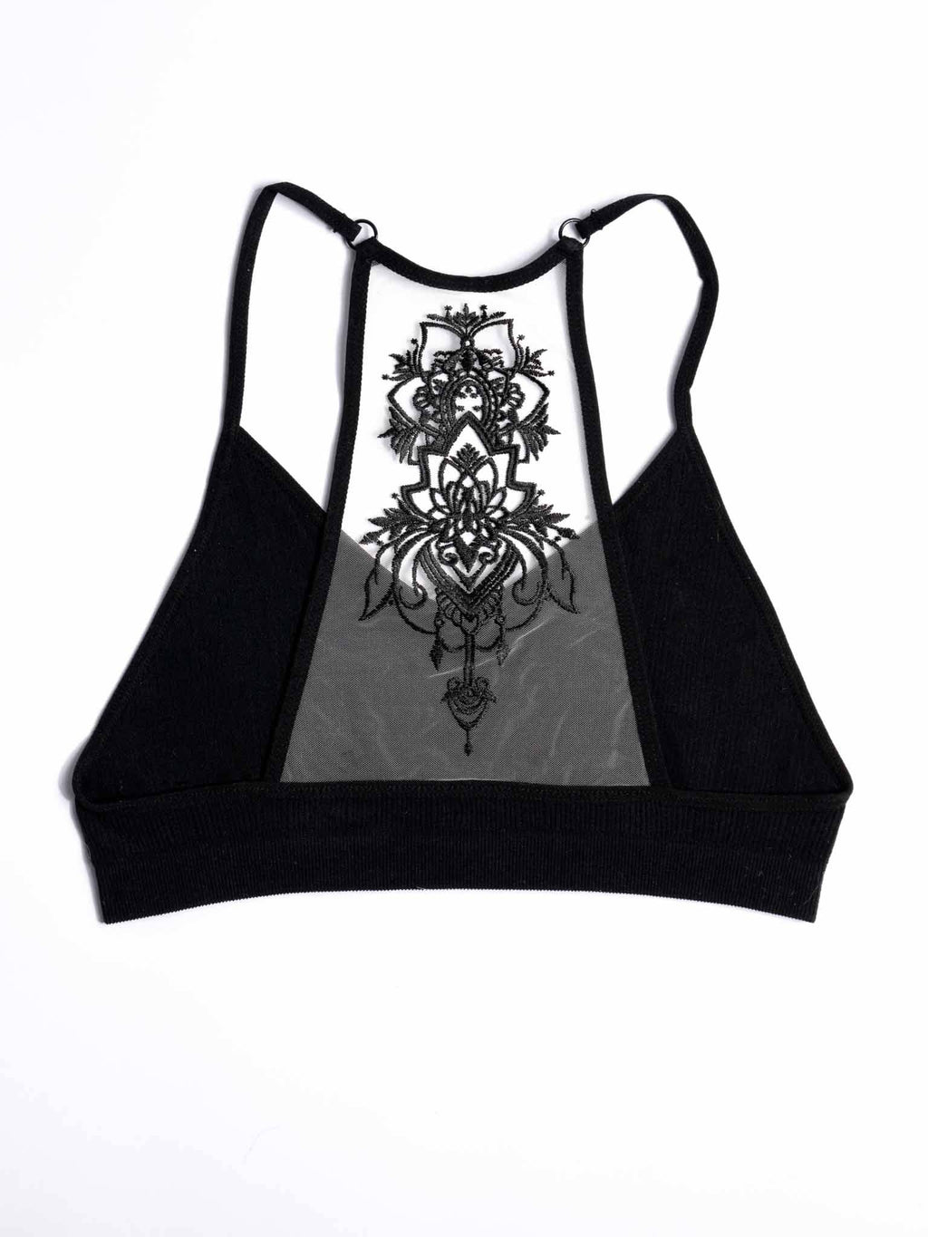 Tattoo Bralette - Black: Black Three Bird Nest
