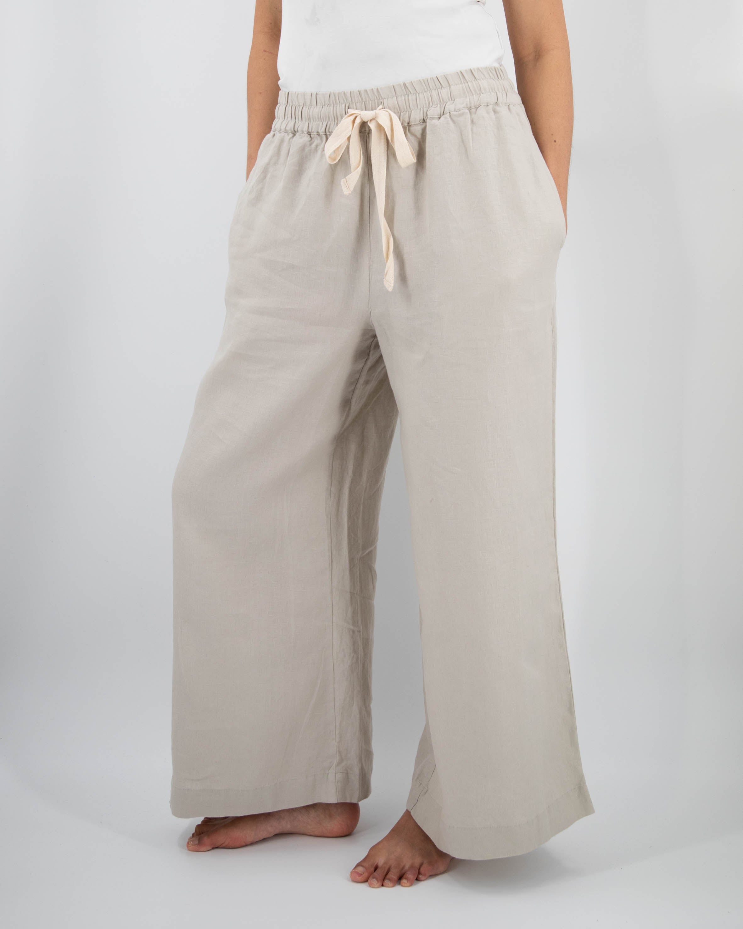 French Flax Linen: Ava Wide Leg Linen Pant