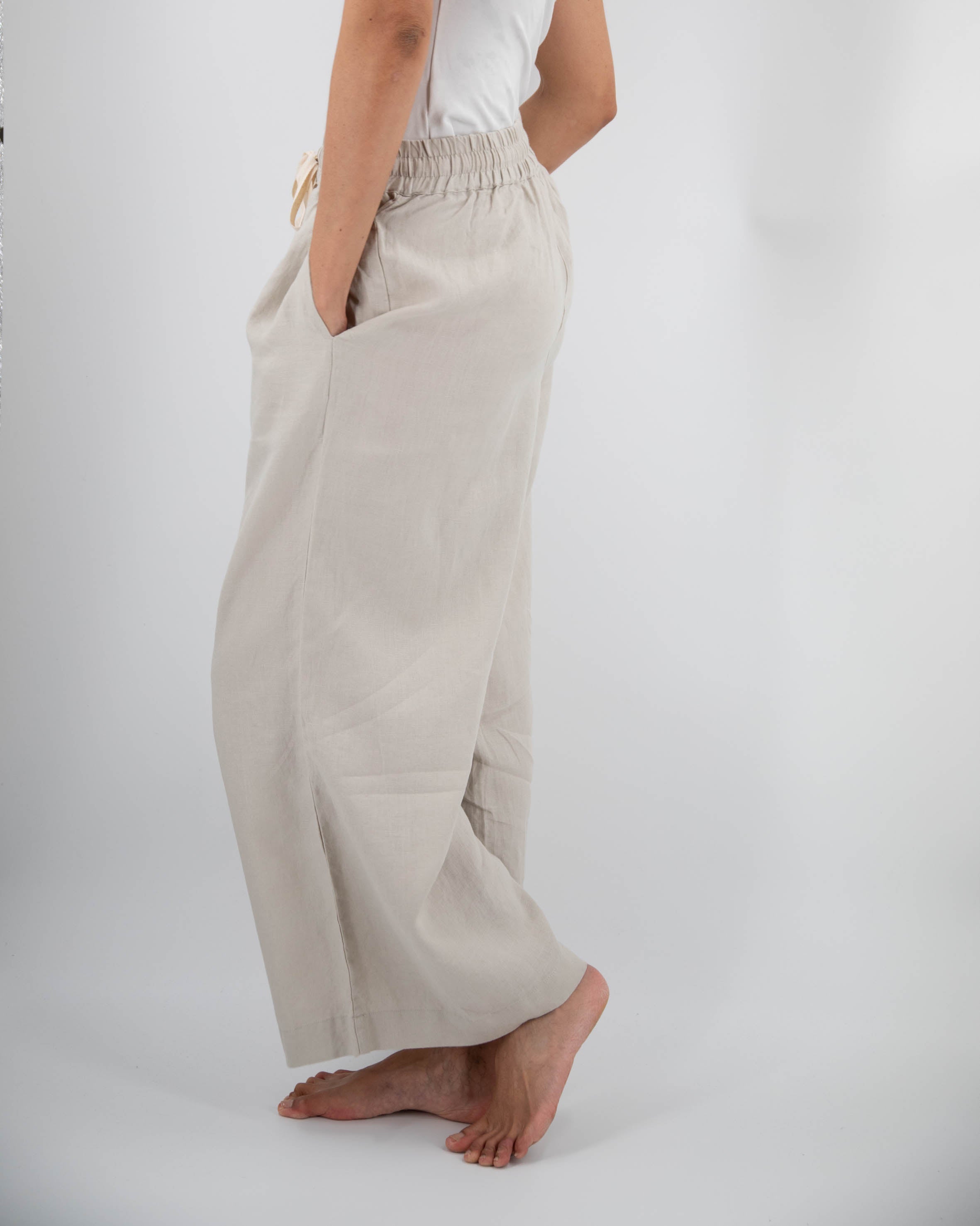 French Flax Linen: Ava Wide Leg Linen Pant