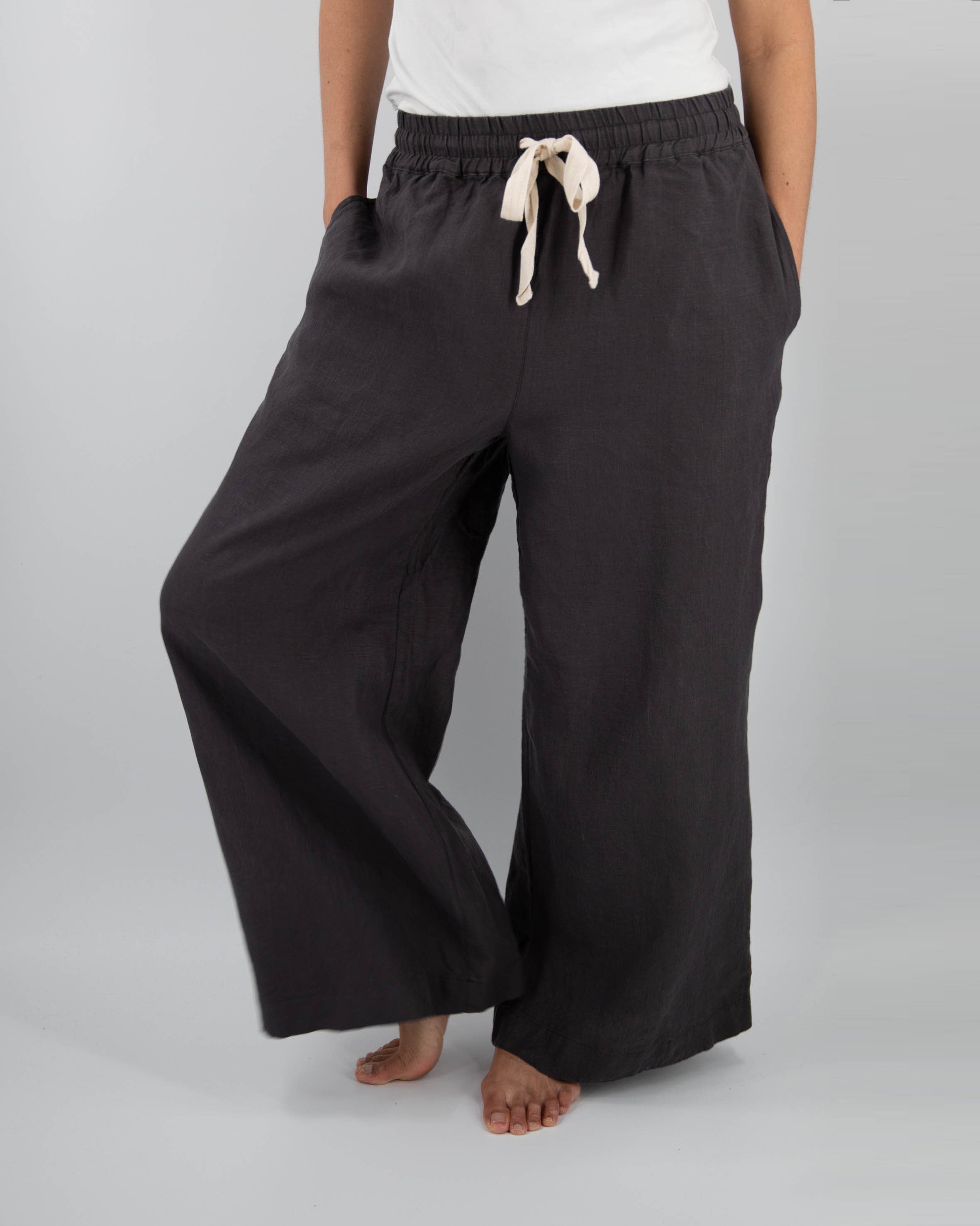 French Flax Linen: Ava Wide Leg Linen Pant