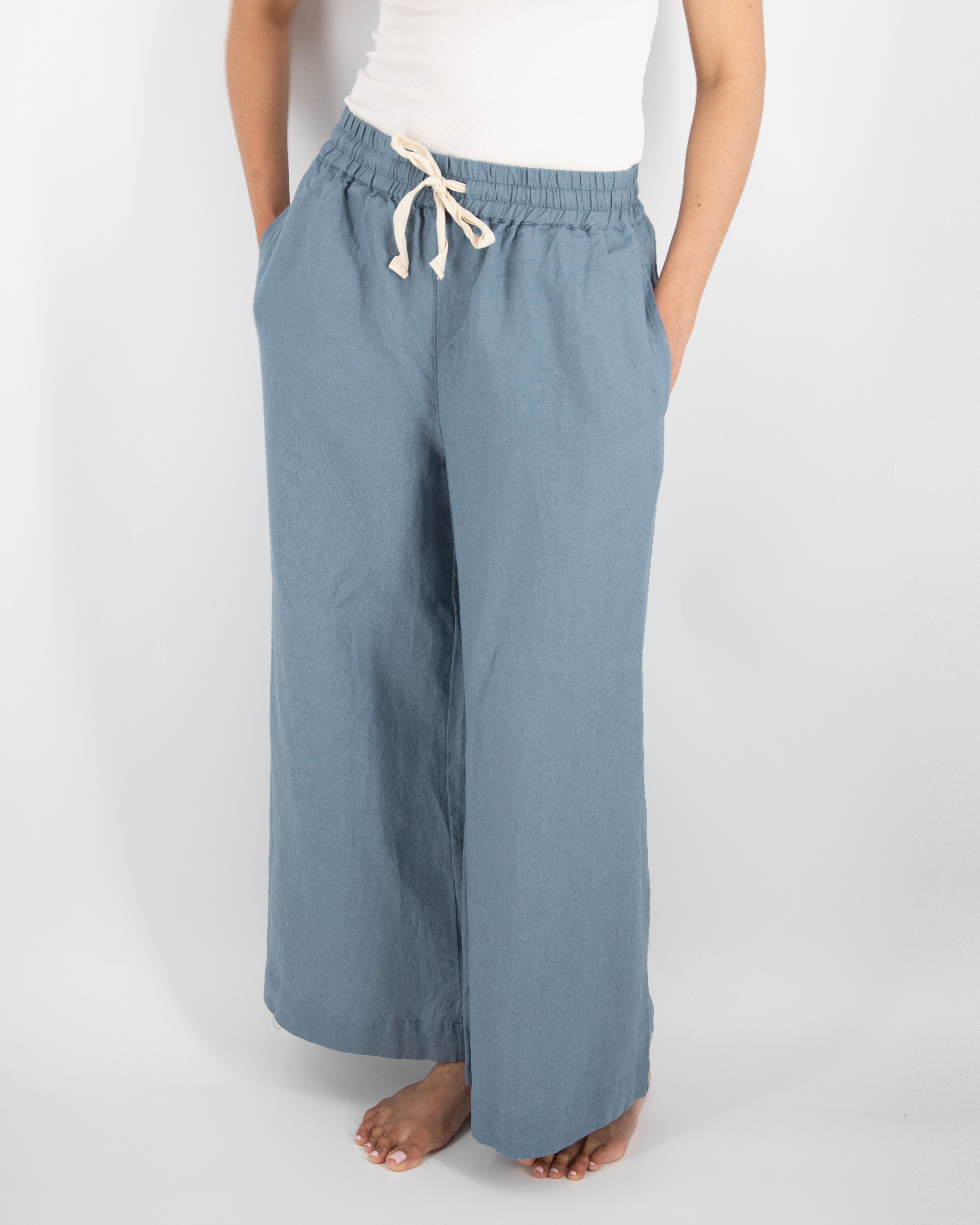 French Flax Linen: Ava Wide Leg Linen Pant