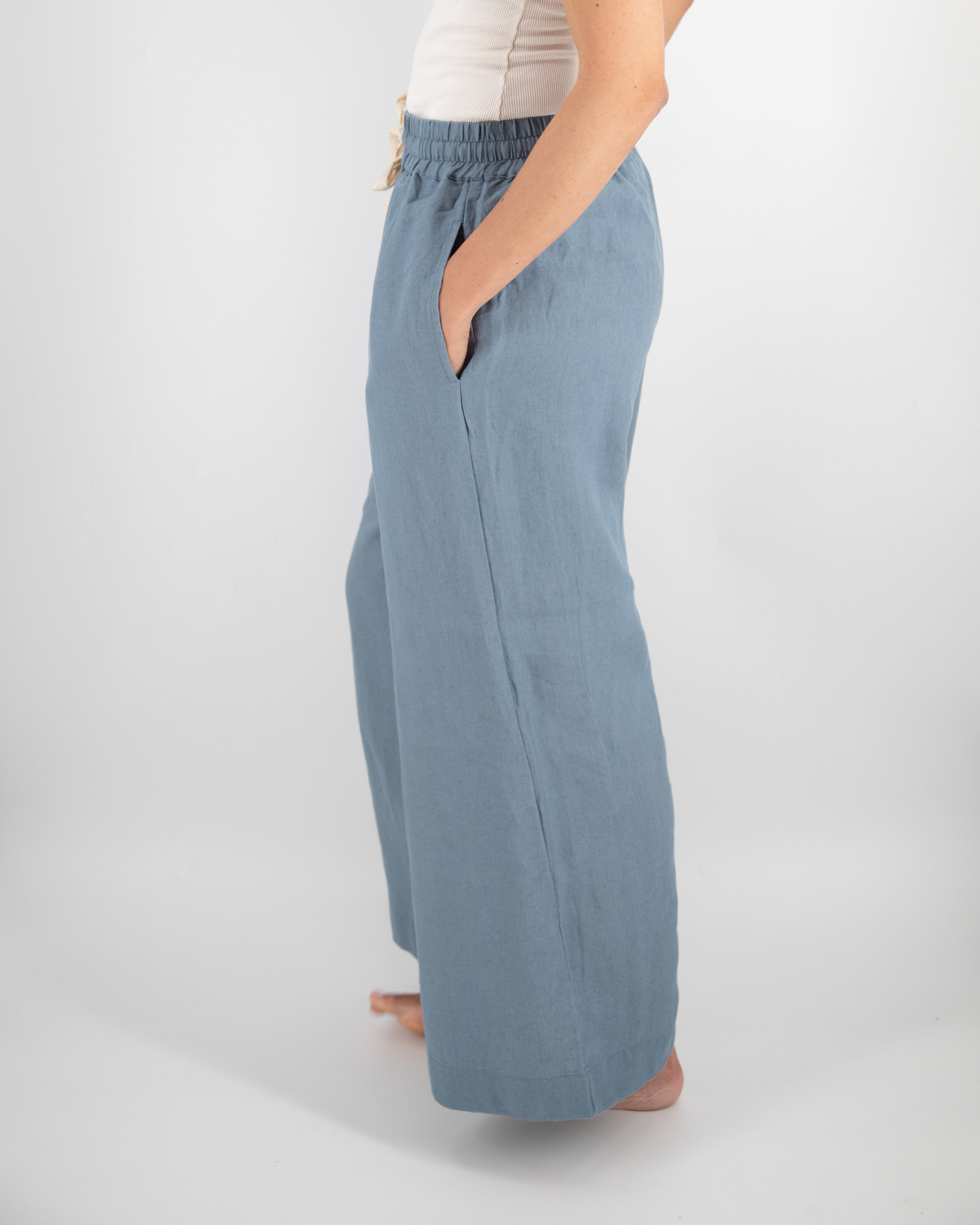 French Flax Linen: Ava Wide Leg Linen Pant