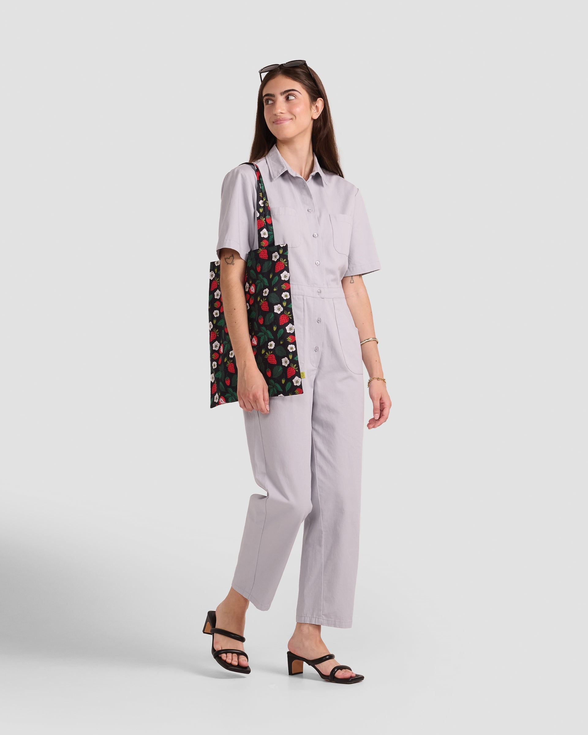 Women's Cloud Grey Twill Jumpsuit