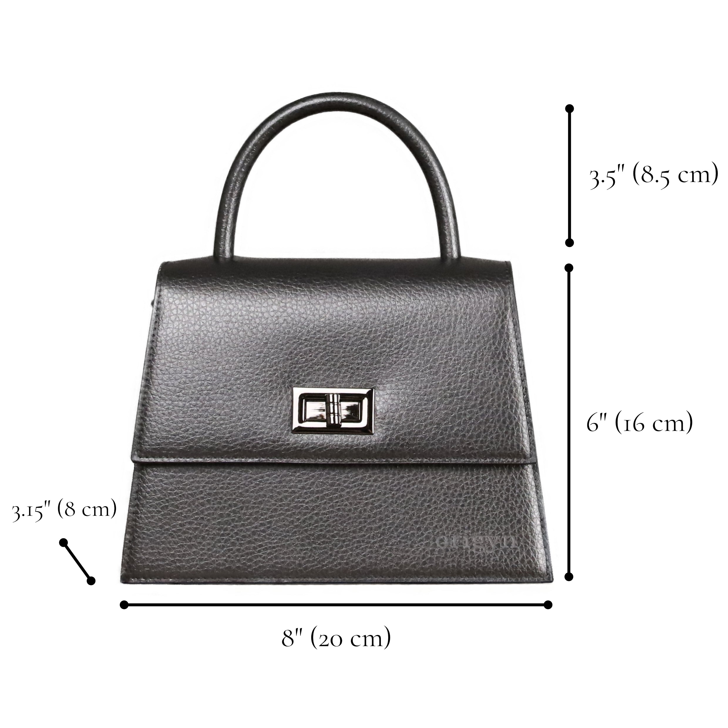 Origyn 03 - Sac Kelly en cuir végétalien végétal - Fabriqué avec du MIRUM® sans plastique