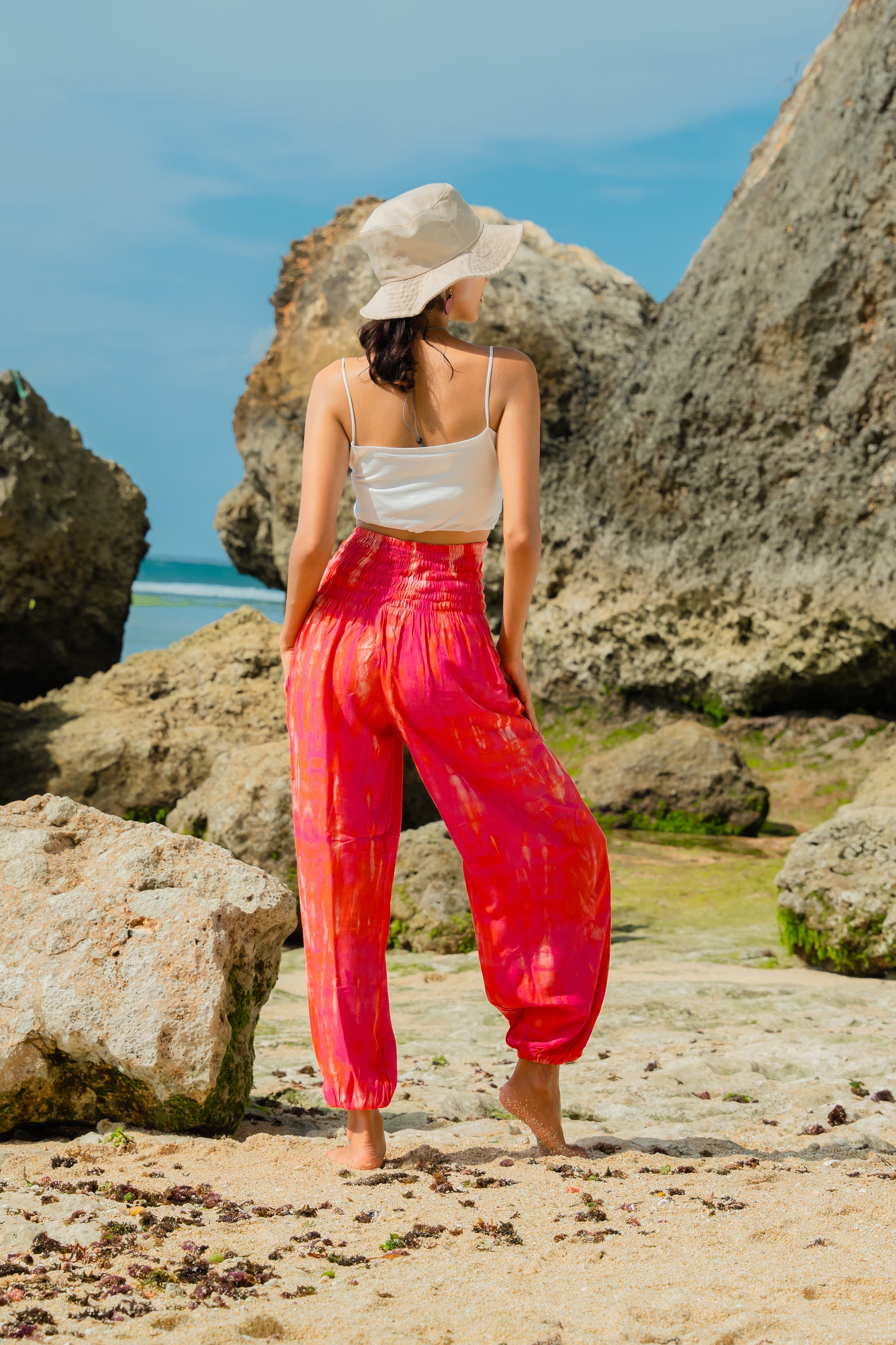 Bone Tie Dye Bali Pants - Pink