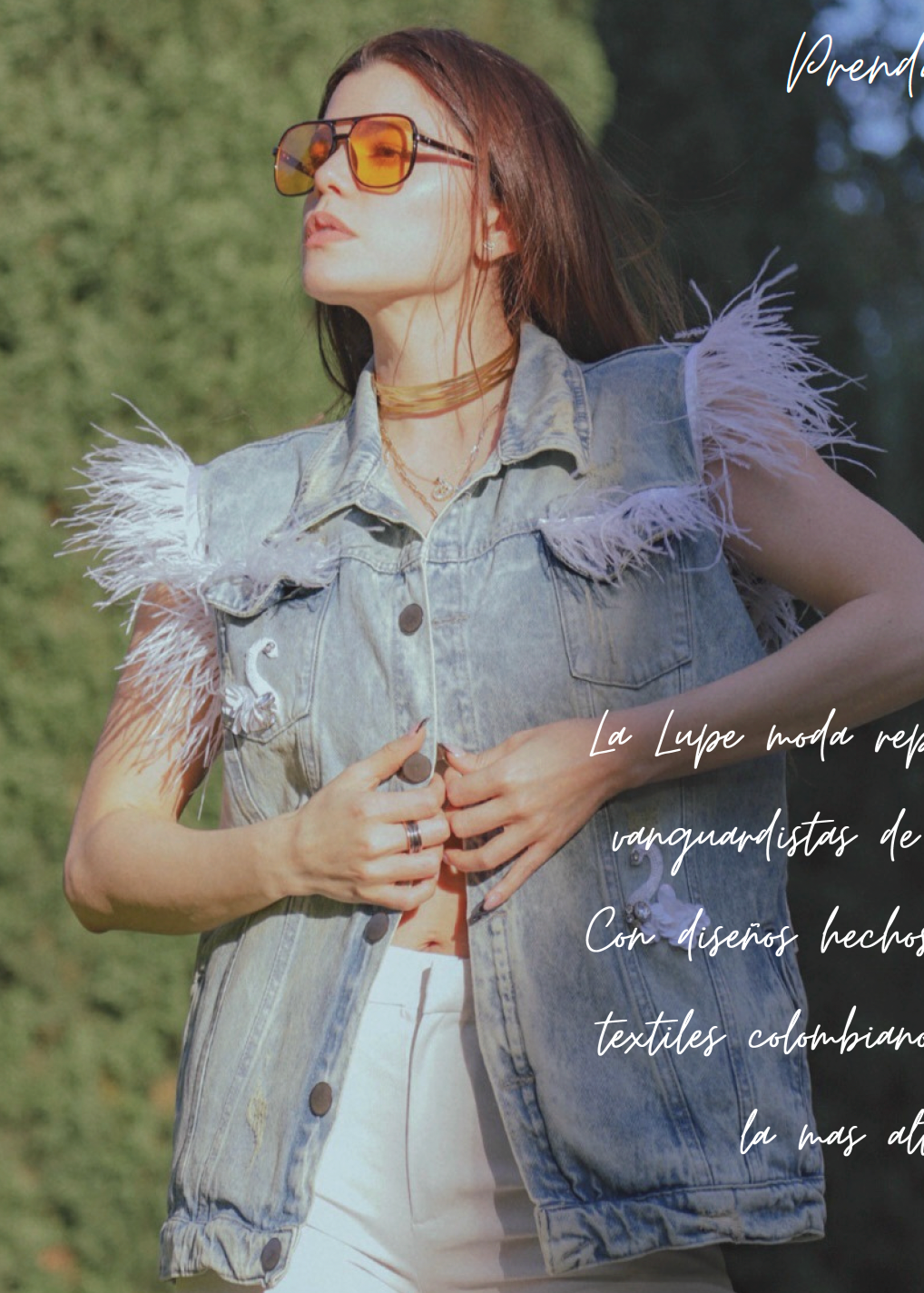 Denim Vest Hand made Swan design