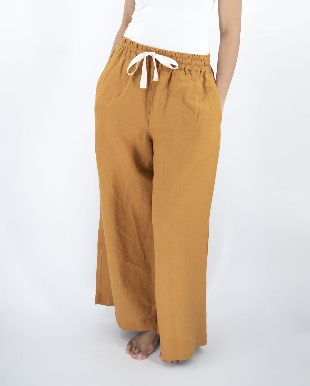 Pantalon large en lin Ava
