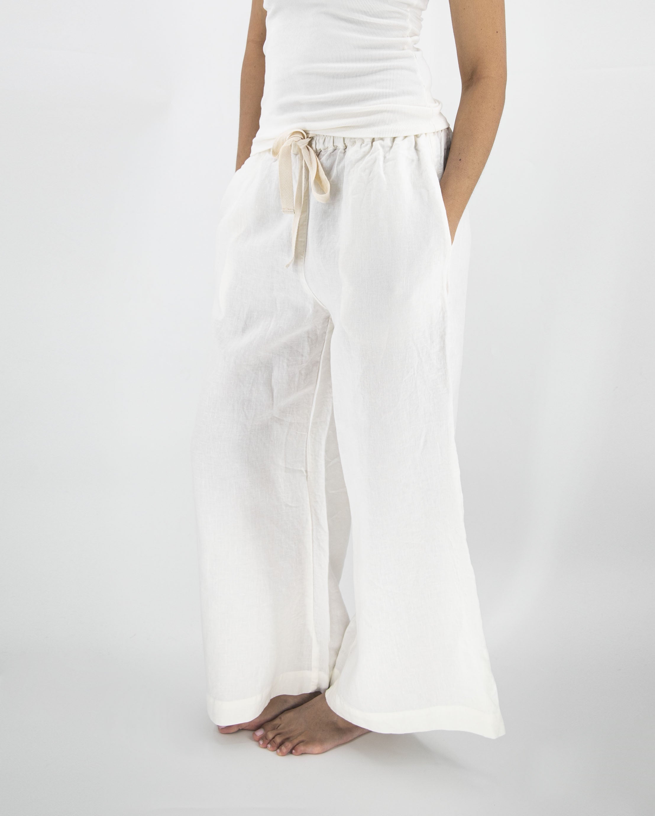 French Flax Linen: Ava Wide Leg Linen Pant