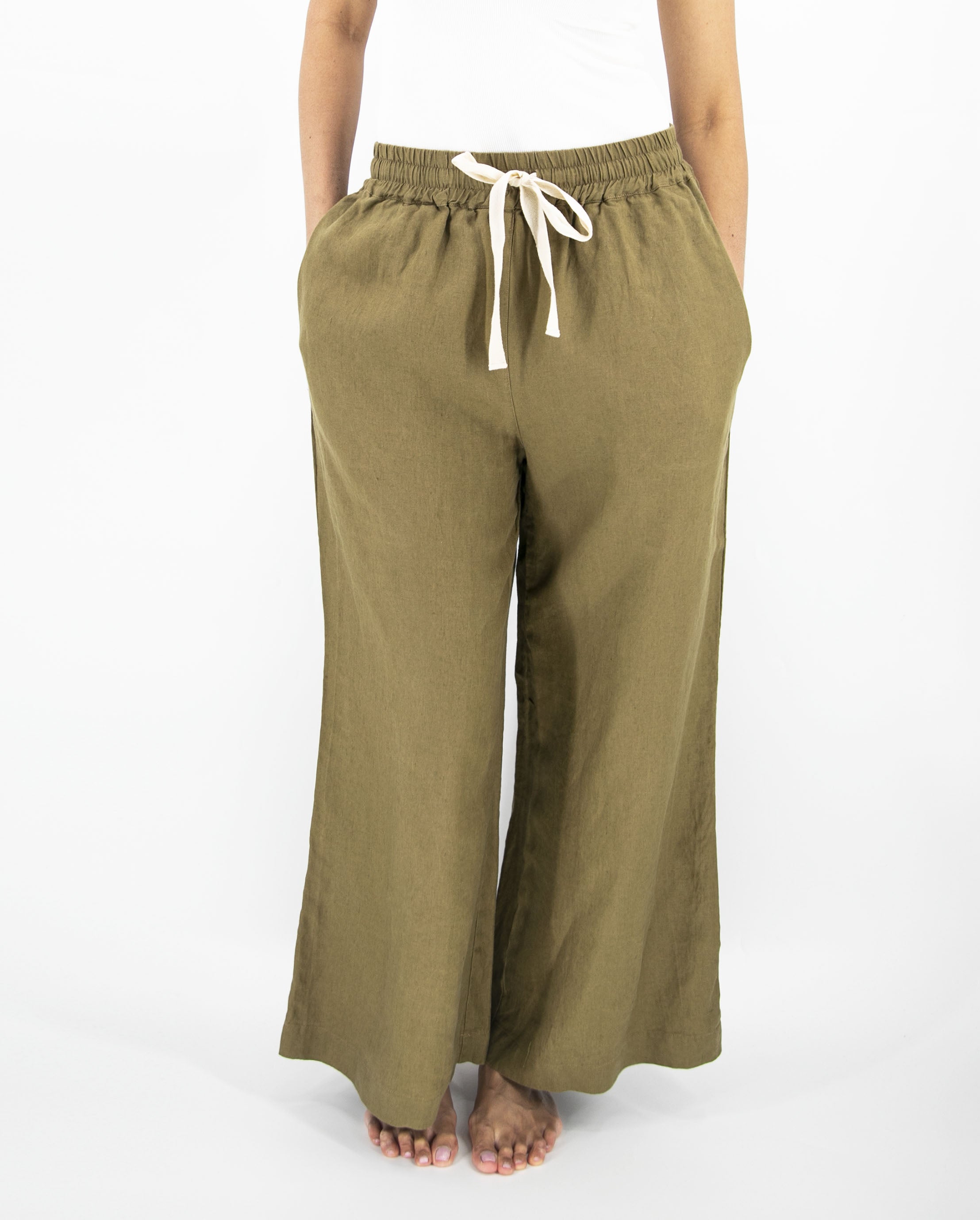 French Flax Linen: Ava Wide Leg Linen Pant