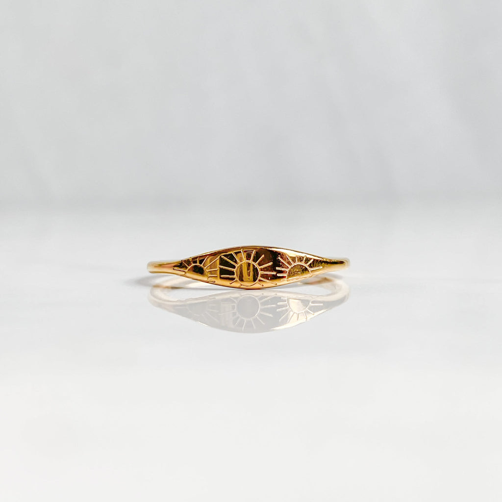 Gold sun ring in 18K gold-plated stainless steel | ASTRAÉA