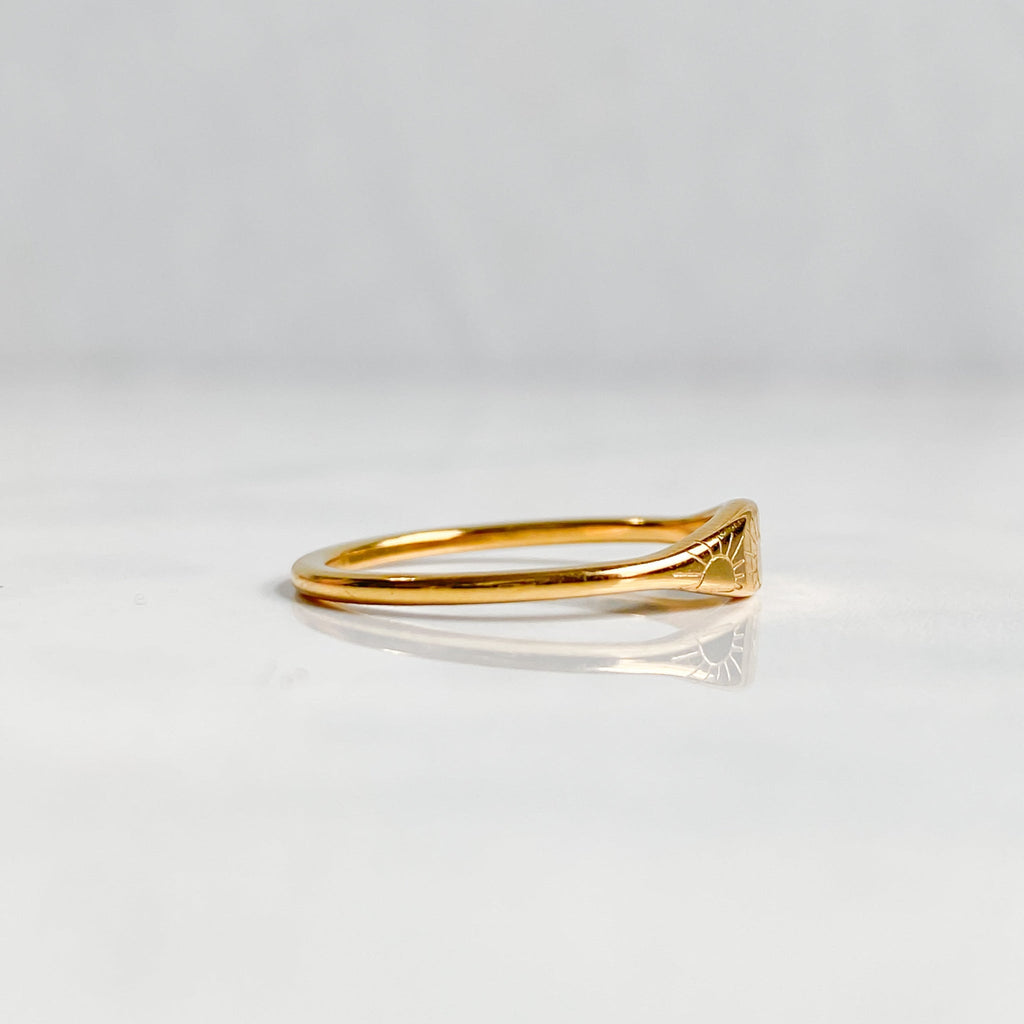 Gold sun ring in 18K gold-plated stainless steel | ASTRAÉA