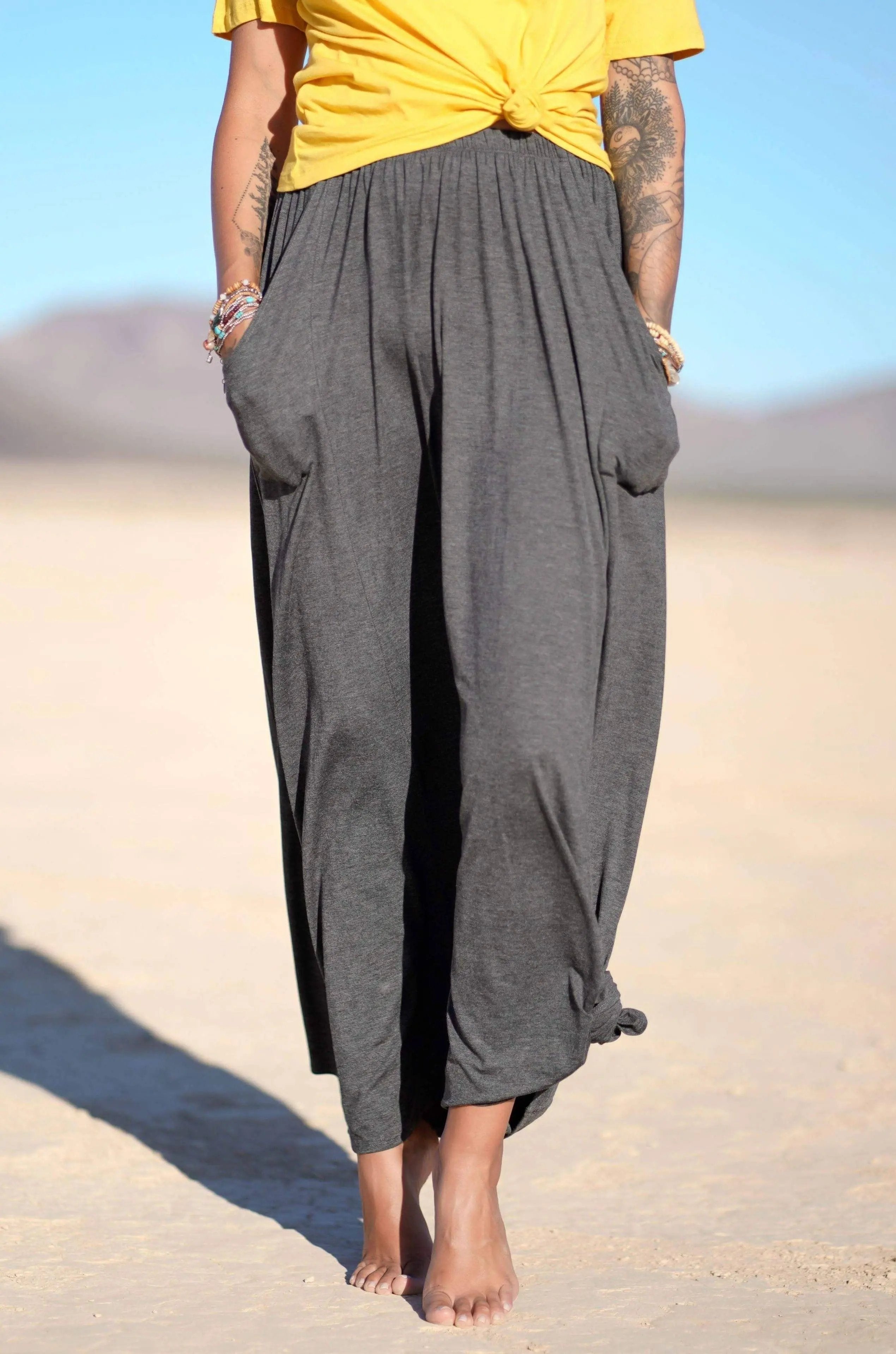The Perfect Pocketed Maxi Skirt - Charcoal Three Bird Nest