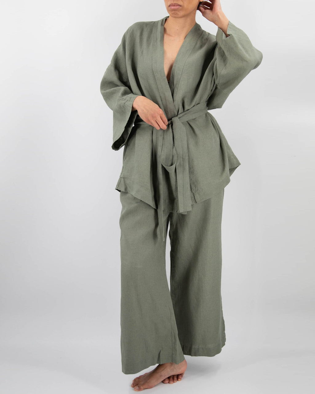French Flax Linen: Naoko Linen Kimono Set