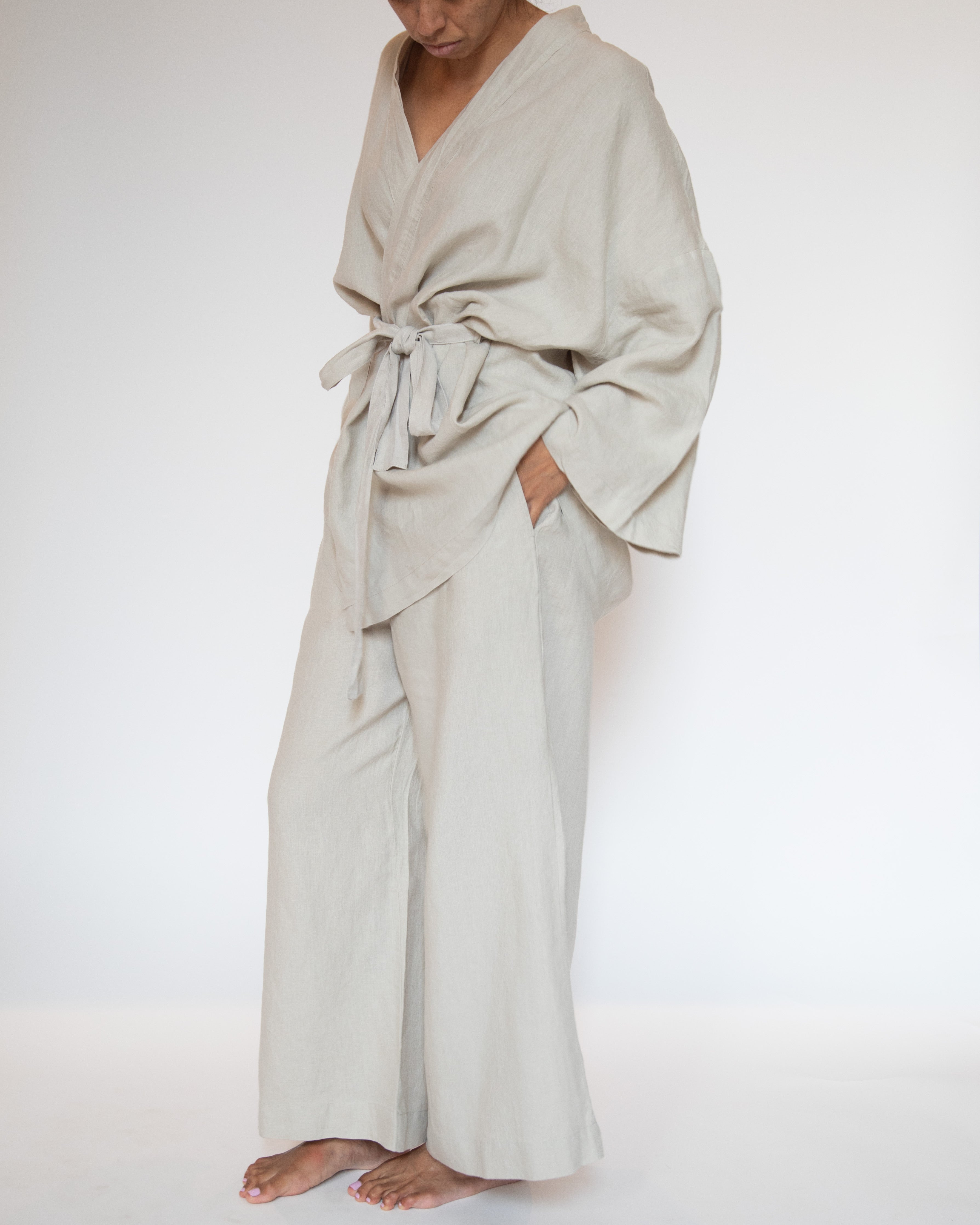 Lin de lin français : Ensemble Kimono en lin Naoko